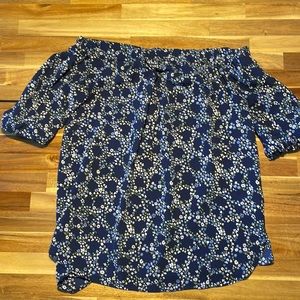 Michael Kors dress top, blue floral, strapless, XS
